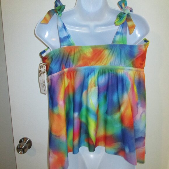 BECCA ETC Plus Size Tankini Water Color Print NWT Sz 1X - Picture 10 of 11